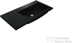 LunArt Liam 800 R 80x40 cm-es beépíthető öntöttmárvány mosdó, fekete kvarc 5999123001269 (5999123001269)