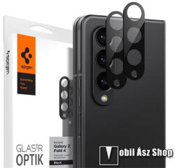 Spigen SAMSUNG Galaxy Z Fold4 5G (SM-F936), SPIGEN OPTIK kameralencse üvegfólia, 1db, 9H, 0, 3mm, Fekete (AGL05428)