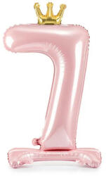 Partydeco Talpas számos lufi 33" (84cm) fólia szám, számjegy, 7 csak levegővel tölthető, Rózsaszín (LUFI940861)