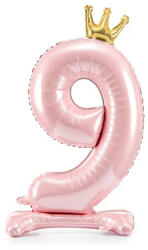 Partydeco Talpas számos lufi 33" (84cm) fólia szám, számjegy, 9 csak levegővel tölthető, Rózsaszín (LUFI826868)