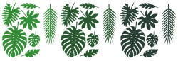 PartyDeco Dekorációs szett, Aloha, levelek, 21db, zöld (LUFI798577)