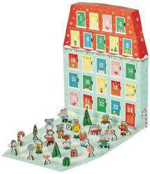 Petit Collage Calendar de Advent de Crăciun Casuta papusi