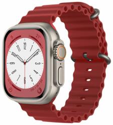 Curea pentru Apple Watch 1/2/3/4/5/6/7/8/SE/SE 2/Ultra (42/44/45/49mm) - Techsuit Watchband (W038) - Wine Red