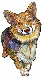 Woodbest Kíváncsi Corgi - különleges fa kirakó 155db /19cm x 32cm/