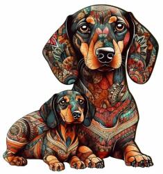 Woodbest Tacskó család - különleges fa kirakó 300db /37cm x 40cm/