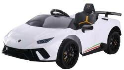 LeanToys Masinuta electrica pentru copii- Lamborghini Huracan Alb- cu telecomanda- 2 motoare- greutate maxima 30 kg- 6571 (MGH-566734)