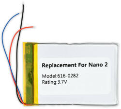 Utángyártott Apple iPod Nano MA477LL/A készülékhez MP3-lejátszó akkumulátor (Li-Polymer, 400mAh / 1.48Wh, 3.7V) - Utángyártott