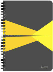 Leitz Office PP Borítóval A5 - négyzetrácsos 90 lap szürke-sárga (44980015)