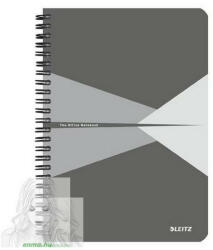 Leitz Office - Spirálfüzet A5 kockás laminált karton borító 90 lap szürke (44580085)