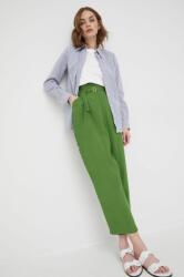 Sisley nadrág női, zöld, magas derekú egyenes - zöld 36 - answear - 20 990 Ft