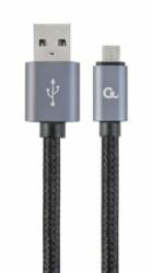 Gembird Cablexpert USB-A -> MicroUSB kábel 1.8m fekete-ezüst (CCB-mUSB2B-AMBM-6)