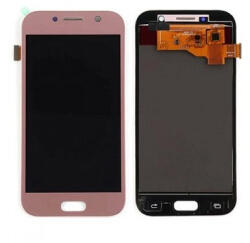 Samsung A520 Galaxy A5 2017 LCD Kijelző+Érintőpanel+Előlap Keret, Rózsaszín, Pink (GH97-19735D, GH97-19733D) Service Pack