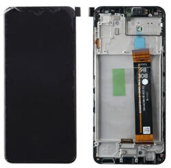 Samsung A236 Galaxy A23 5G LCD Kijelző+Érintőpanel+Előlap Keret, Fekete, Black (GH82-29734A, GH82-29735A) Gyári, Service Pack