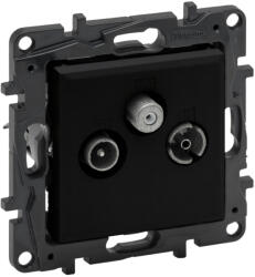 Legrand Niloé Step TV-R-SAT csillagpontos aljzat (1, 5 dB), fekete (863580) (863580)