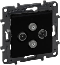 Legrand Niloé Step TV-R-SAT-SAT csillagpontos aljzat (1, 5 dB), fekete (863582) (863582)
