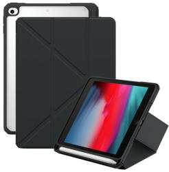 Apple iPad Mini 4 / iPad Mini (2019), mappa tok, Apple Pencil tartóval, Origami Smart Case, Baseus Minimalist, fekete