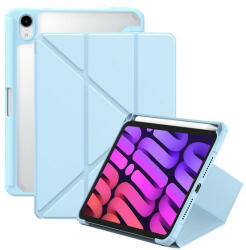 Apple iPad Mini (2021 / 2024) (8.3), mappa tok, Apple Pencil tartóval, Origami Smart Case, Baseus Minimalist, világoskék