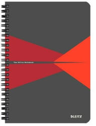 LEITZ Office Spirálfüzet LEITZ Office A/5 karton borítóval 90 lapos vonalas piros