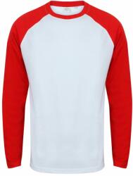 SF (Skinnifit) Tricou cu mâneci lungi bicolor pentru bărbați - Albă / roșie | S (SF271-1000214459)