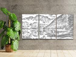 PontPöttyöző - Hegyi házikó (3 db-os készlet) Méret: 30x40cm (3db), Keretezés: Kartonlemezen, Szín: Fekete