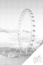 PontPöttyöző - London Eye Méret: 40x60cm, Keretezés: Kartonlemezen, Szín: Zöld