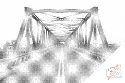 PontPöttyöző - Vörös híd Wrocławban, Lengyelország Méret: 40x60cm, Keretezés: Fatáblával, Szín: Kék