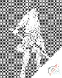 PontPöttyöző - Sasuke Uchiha Méret: 40x50cm, Keretezés: Fatáblával, Szín: Piros