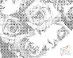 PontPöttyöző - Törékeny rózsák Méret: 30x40cm, Keretezés: Fatáblával, Szín: Kék