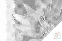 PontPöttyöző - Festett virág Méret: 40x60cm, Keretezés: Fatáblával, Szín: Piros