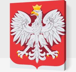  Festés számok szerint - Lengyelország címere Méret: 40x50cm, Keretezés: Fatáblával