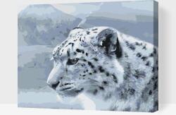  Festés számok szerint - Fehér leopárd Méret: 30x40cm, Keretezés: Műanyagtáblával