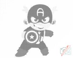  PontPöttyöző - Avengers, Amerika kapitánya Méret: 30x40cm, Keretezés: Műanyagtáblával, Szín: Piros