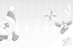  PontPöttyöző - Mikulás és Rudolf, a rénszarvas Méret: 40x60cm, Keretezés: Kartonlemezen, Szín: Fekete