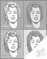 PontPöttyöző - Marilyn négy árnyalata Méret: 40x50cm, Keretezés: Fatáblával, Szín: Fekete