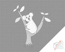 PontPöttyöző - Koala fán Méret: 40x50cm, Keretezés: Fatáblával, Szín: Fekete
