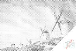  PontPöttyöző - Szélmalmok, Toledo Méret: 40x60cm, Keretezés: Kartonlemezen, Szín: Zöld