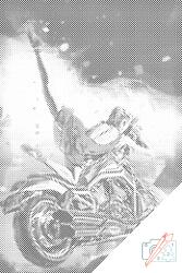  PontPöttyöző - Nő a motorbiciklin Méret: 40x60cm, Keretezés: Kartonlemezen, Szín: Kék