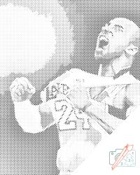  PontPöttyöző - Kobe Bryant 2 Méret: 30x40cm, Keretezés: Kartonlemezen, Szín: Fekete