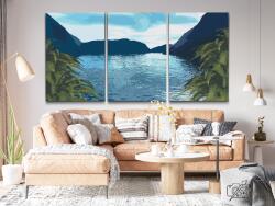  Festés számok szerint - Lagúna öböl (3 db-os készlet) Méret: 40x60cm (3db), Keretezés: Műanyagtáblával