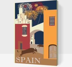 Festés számok szerint - Spanyol utazás Méret: 40x60cm, Keretezés: Műanyagtáblával