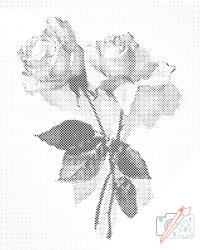 PontPöttyöző - Vintage rózsa 2 Méret: 40x50cm, Keretezés: Fatáblával, Szín: Zöld