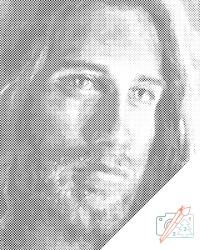 PontPöttyöző - Jézus Krisztus Méret: 40x50cm, Keretezés: Fatáblával, Szín: Zöld