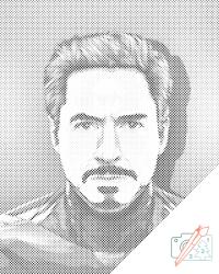 PontPöttyöző - Tony Stark, Vasember Méret: 40x50cm, Keretezés: Fatáblával, Szín: Zöld