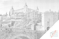 PontPöttyöző - Toledo kastély Méret: 40x50cm, Keretezés: Fatáblával, Szín: Fekete