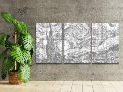 PontPöttyöző - Csillagos éj (3 db-os készlet) Méret: 30x40cm (3db), Keretezés: Műanyagtáblával, Szín: Fekete