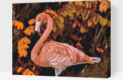  Festés számok szerint - Flamingó a természet lágy ölén Méret: 30x40cm, Keretezés: Fatáblával