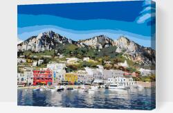 Festés számok szerint - Capri szigete, Olaszország 2 Méret: 40x50cm, Keretezés: Fatáblával