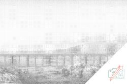 PontPöttyöző - Ribblehead viadukt Méret: 40x60cm, Keretezés: Kartonlemezen, Szín: Piros