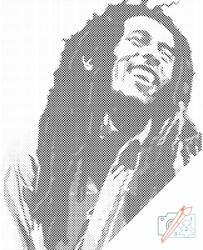 PontPöttyöző - Bob Marley Méret: 40x50cm, Keretezés: Kartonlemezen, Szín: Piros