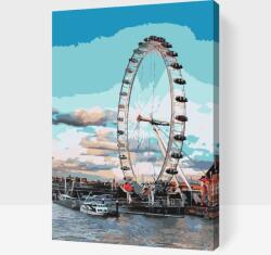 Festés számok szerint - London Eye Méret: 40x60cm, Keretezés: Fatáblával